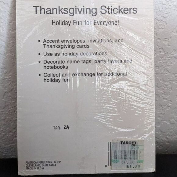 Vintage American Greetings Fall Harvest Stickers - 4 Sheets - Unopened - Picture 2 of 3